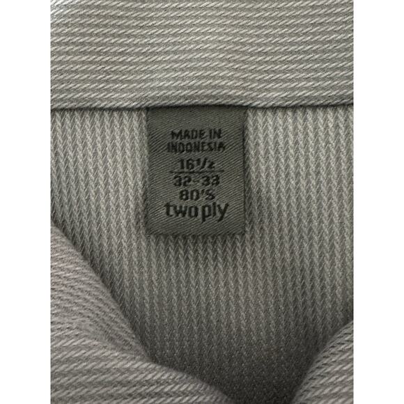 CALVIN KLEIN Slim Fit Non Iron Button Down Shirt Men's 16 32/33 Gray Collared - Picture 9 of 11